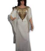 Cream georgette embriodery islamic kaftans