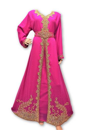 Pink georgette embriodery islamic kaftans