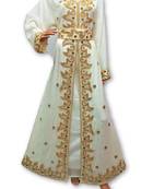 Cream georgette embriodery islamic kaftans