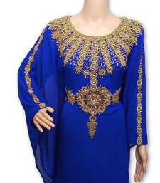 Royal blue georgette embriodery islamic kaftans