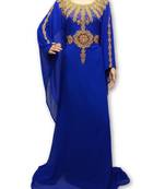 Royal blue georgette embriodery islamic kaftans