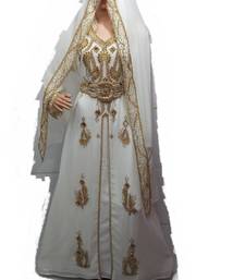 Cream georgette embriodery islamic kaftans