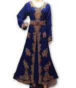Royal blue georgette embriodery islamic kaftans