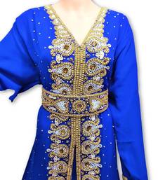 Royal blue georgette embriodery islamic kaftans