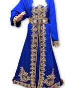 Royal blue georgette embriodery islamic kaftans
