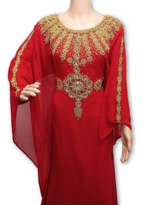 Royal blue georgette embriodery islamic kaftans 2