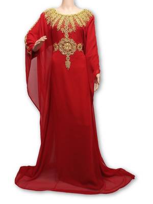 Royal blue georgette embriodery islamic kaftans 1