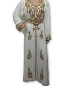 White georgette embroidery islamic kaftans