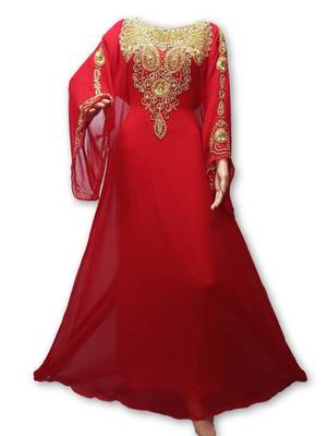 Royal blue georgette embriodery islamic kaftans 1