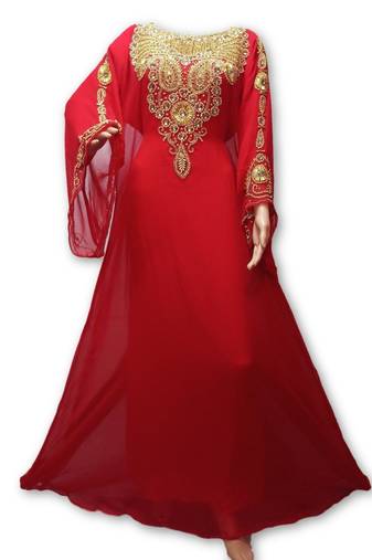 Royal blue georgette embriodery islamic kaftans