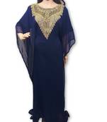 Navy blue georgette embriodery islamic kaftans
