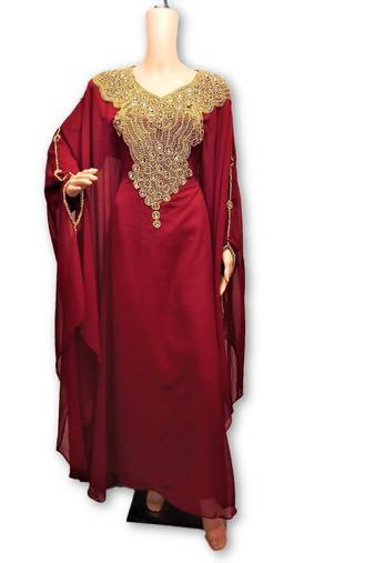 Red georgette embriodery islamic kaftans