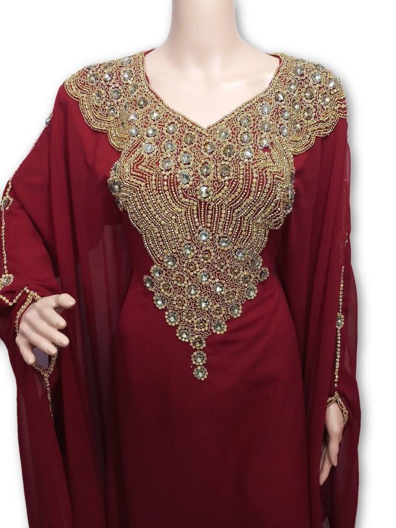 Red georgette embriodery islamic kaftans