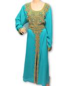 Sky blue georgette embriodery islamic kaftans