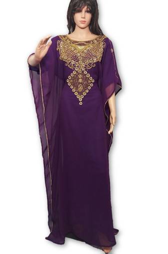 Purple georgette embriodery islamic kaftans