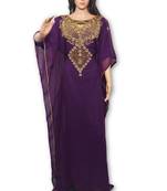 Purple georgette embriodery islamic kaftans