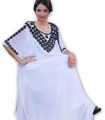 White georgette embroidery islamic kaftans