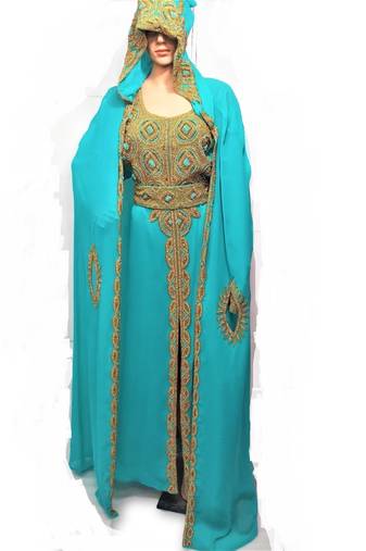 Blue georgette embriodery islamic kaftans