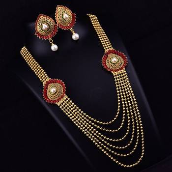 Gold pearl necklace-sets 1