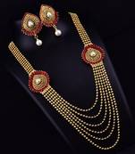 Gold pearl necklace-sets