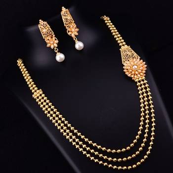 Gold pearl necklace-sets 1