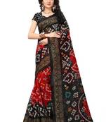 Black printed bhagalpuri saree with blouse
