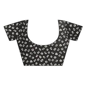 Black printed bhagalpuri saree with blouse 5