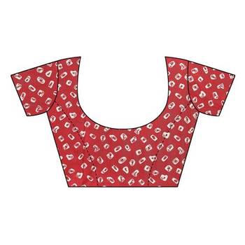 Red printed bhagalpuri saree with blouse 5