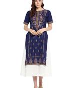 Blue printed cotton kurtis