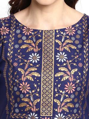 Blue printed cotton kurtis 5