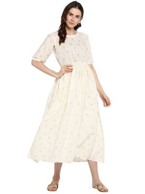 White printed cotton kurtis 1
