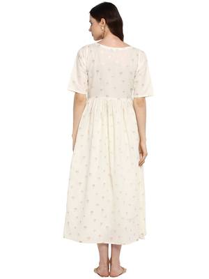 White printed cotton kurtis 2