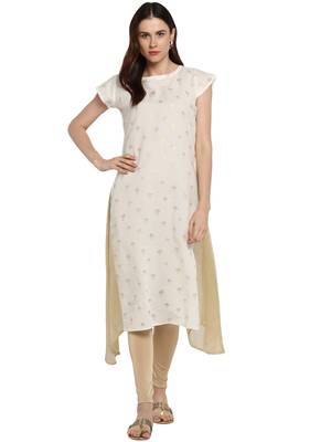 White printed cotton kurtis 1