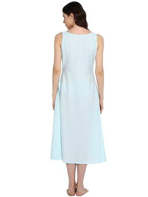 Sky-blue plain crepe kurtis 2