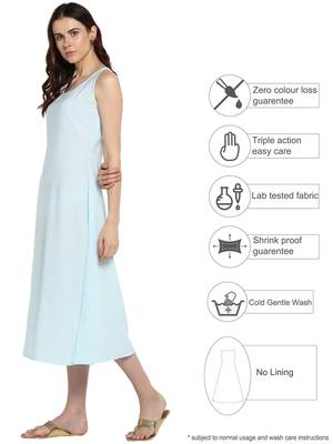 Sky-blue plain crepe kurtis 3