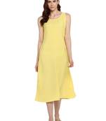 Yellow plain crepe kurtis