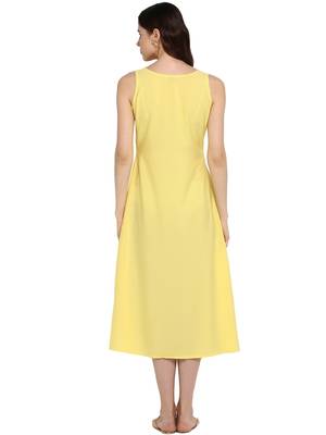 Yellow plain crepe kurtis 2