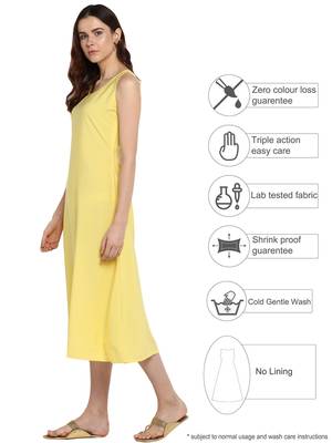 Yellow plain crepe kurtis 3