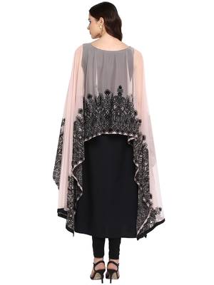 Black printed net kurtis 2
