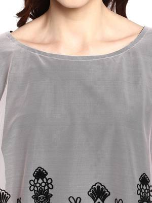 Black printed net kurtis 5