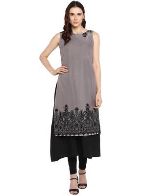 Black printed net kurtis 1