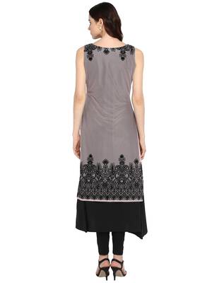 Black printed net kurtis 2