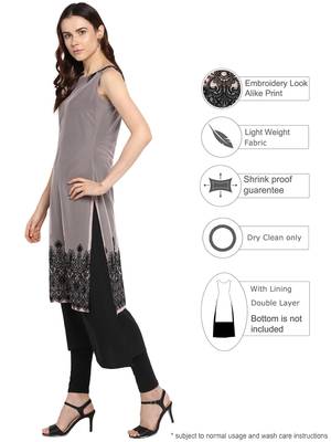 Black printed net kurtis 3