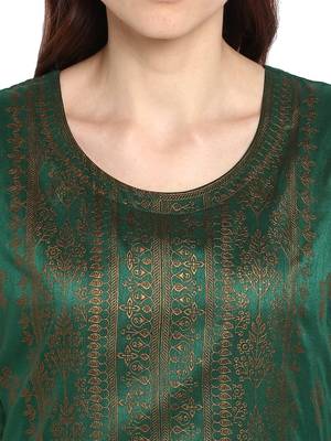 Green printed polyester kurtis 5