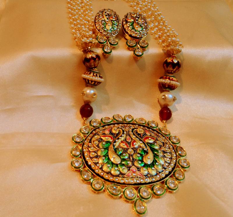 Padmavati Tanjore Art Big Necklace Set