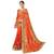 Orange embroidered georgette saree with blouse
