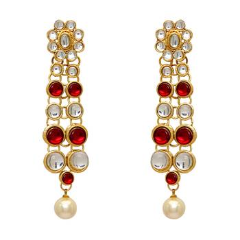 Wedding Collection Maroon Color Kundan Necklace With Earring 2