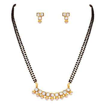 Gold cubic zirconia mangalsutra 1