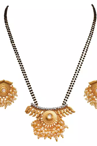 Gold pearl mangalsutra