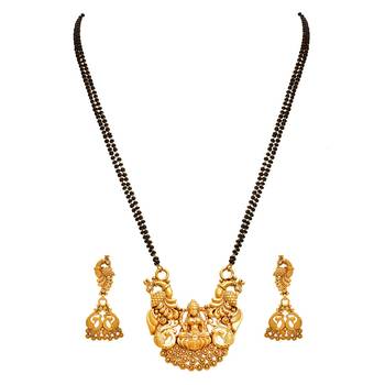 Gold Copper Gold Plated Temple Design Mangalsutra Set 1